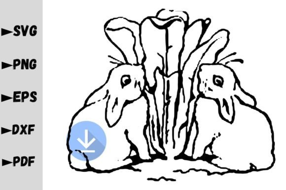 Bunnies Eating Silhouette, Bunny SVG Graphics and Crafts Review