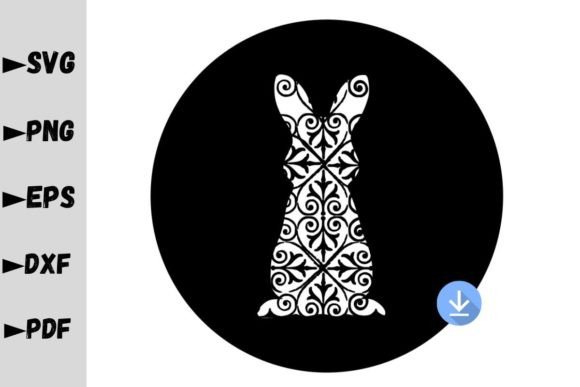 Bunny Mandala Silhouette, Mandala Rabbit Graphics and Crafts Review