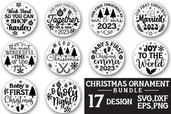 Christmas Ornament Bundle Graphics for Crafts
