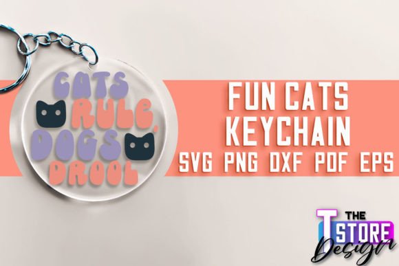 Fun Cat Keychain SVG Design Graphics and Crafts