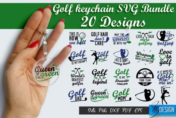Golf Keychain SVG Bundle Golf Quotes