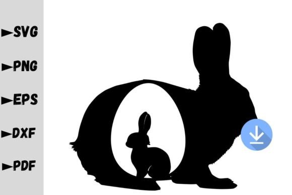 Mama Bunny and Baby Bunny SVG, Bunny Graphics for Crafts